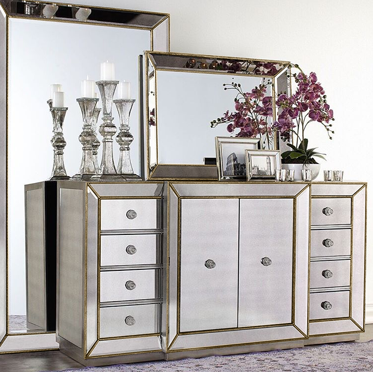 Mirror Buffet Sideboard Furniture Hallway Console Chest Dressing